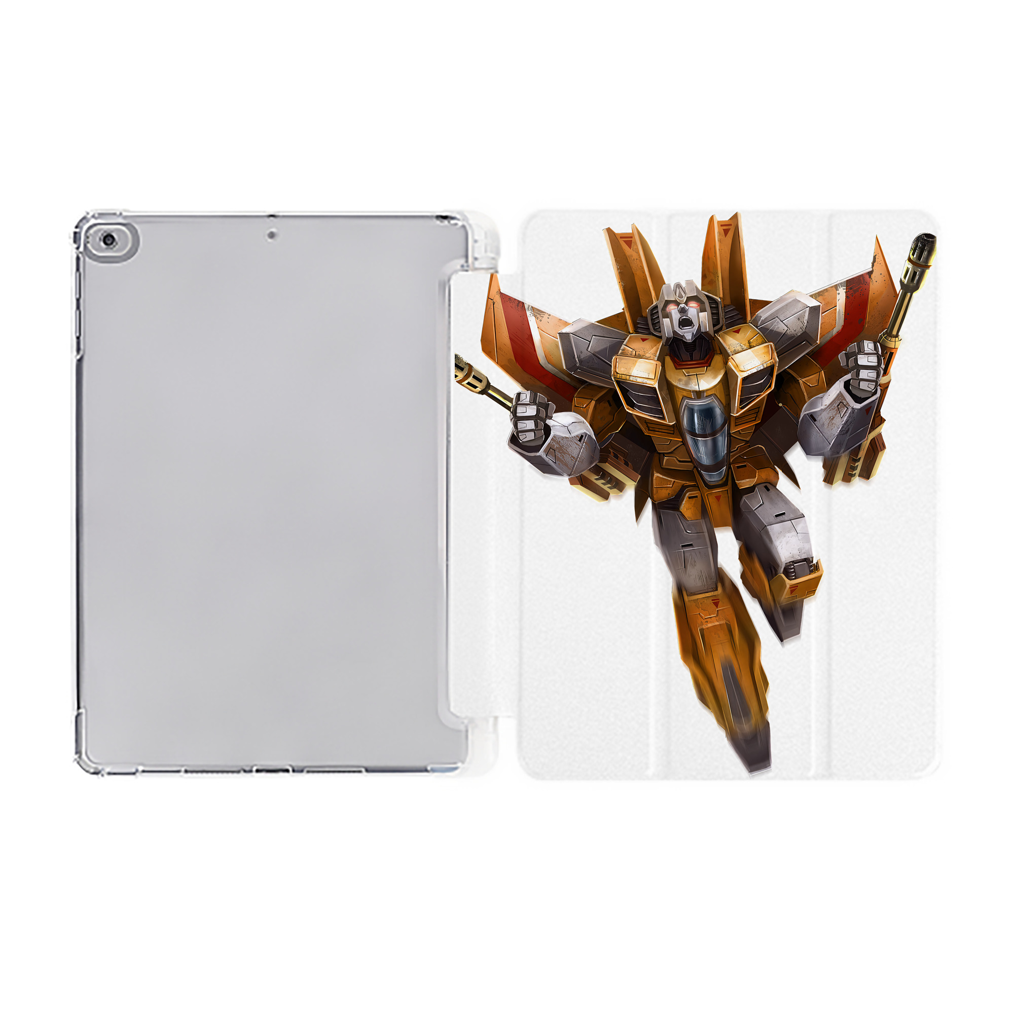 （画像用） Transformers トランスフォーマー IPad ケース ペン収納付き 三つ折りスタンド PUレザー×シリコン 対応機種9.5/10.5/10.9インチ